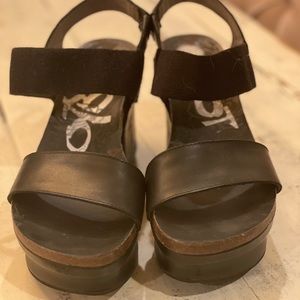 OTBT Women’s Bushnell Wedge Sandal Black Size 7.